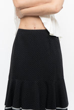 Load image into Gallery viewer, Vintage x Made in Canada x Black Wool-Blend Polka Dot Midi Skirt (XS)