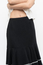 Load image into Gallery viewer, Vintage x Made in Canada x Black Wool-Blend Polka Dot Midi Skirt (XS)