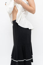 Load image into Gallery viewer, Vintage x Made in Canada x Black Wool-Blend Polka Dot Midi Skirt (XS)