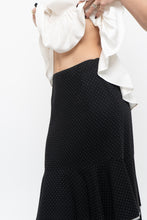 Load image into Gallery viewer, Vintage x Made in Canada x Black Wool-Blend Polka Dot Midi Skirt (XS)