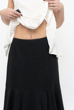 Load image into Gallery viewer, Vintage x Made in Canada x Black Wool-Blend Polka Dot Midi Skirt (XS)