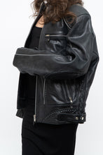 Load image into Gallery viewer, Vintage x Made in Pakistan x Black Faded Detailed Biker Jacket (S-L)
