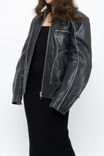 Load image into Gallery viewer, Vintage x Made in Pakistan x Black Faded Detailed Biker Jacket (S-L)