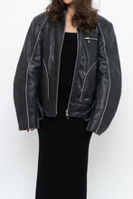 Load image into Gallery viewer, Vintage x Made in Pakistan x Black Faded Detailed Biker Jacket (S-L)