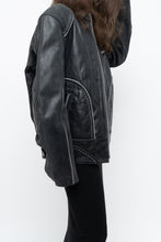 Load image into Gallery viewer, Vintage x Made in Pakistan x Black Faded Detailed Biker Jacket (S-L)