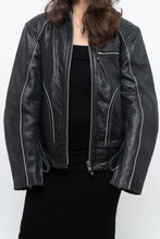 Load image into Gallery viewer, Vintage x Made in Pakistan x Black Faded Detailed Biker Jacket (S-L)