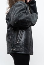 Load image into Gallery viewer, Vintage x Made in Pakistan x Black Faded Detailed Biker Jacket (S-L)