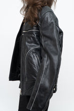 Load image into Gallery viewer, Vintage x Made in Pakistan x Black Faded Detailed Biker Jacket (S-L)