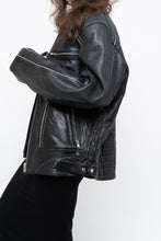 Load image into Gallery viewer, Vintage x Made in Pakistan x Black Faded Detailed Biker Jacket (S-L)