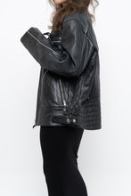 Load image into Gallery viewer, Vintage x Made in Pakistan x Black Faded Detailed Biker Jacket (S-L)
