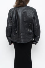 Load image into Gallery viewer, Vintage x Made in Pakistan x Black Faded Detailed Biker Jacket (S-L)