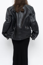 Load image into Gallery viewer, Vintage x Made in Pakistan x Black Faded Detailed Biker Jacket (S-L)