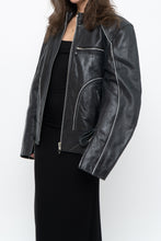 Load image into Gallery viewer, Vintage x Made in Pakistan x Black Faded Detailed Biker Jacket (S-L)