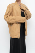 Load image into Gallery viewer, Vintage x DIESEL Tan Leather Emblem Biker Jacket (M-XL)