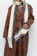 Load image into Gallery viewer, Handmade x Blue, Cream, Yellow Crochet Scarf