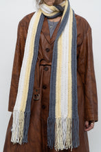 Load image into Gallery viewer, Handmade x Blue, Cream, Yellow Crochet Scarf