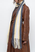 Load image into Gallery viewer, Handmade x Blue, Cream, Yellow Crochet Scarf