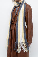 Load image into Gallery viewer, Handmade x Blue, Cream, Yellow Crochet Scarf
