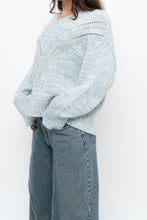 Load image into Gallery viewer, RAILS x Heathered Blue, White Wool-Blend Knit Sweater (XS-M)