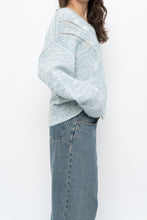 Load image into Gallery viewer, RAILS x Heathered Blue, White Wool-Blend Knit Sweater (XS-M)
