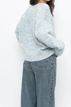 Load image into Gallery viewer, RAILS x Heathered Blue, White Wool-Blend Knit Sweater (XS-M)