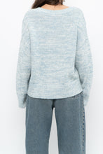 Load image into Gallery viewer, RAILS x Heathered Blue, White Wool-Blend Knit Sweater (XS-M)
