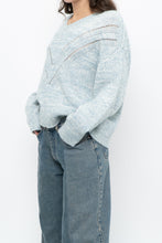Load image into Gallery viewer, RAILS x Heathered Blue, White Wool-Blend Knit Sweater (XS-M)