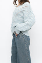 Load image into Gallery viewer, RAILS x Heathered Blue, White Wool-Blend Knit Sweater (XS-M)