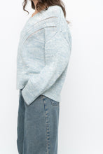 Load image into Gallery viewer, RAILS x Heathered Blue, White Wool-Blend Knit Sweater (XS-M)