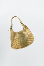 Load image into Gallery viewer, Vintage x CHARLIE LAPSON Green Croc Leather Slouch Purse