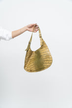 Load image into Gallery viewer, Vintage x CHARLIE LAPSON Green Croc Leather Slouch Purse