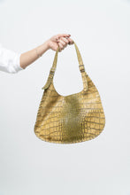 Load image into Gallery viewer, Vintage x CHARLIE LAPSON Green Croc Leather Slouch Purse