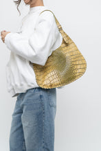 Load image into Gallery viewer, Vintage x CHARLIE LAPSON Green Croc Leather Slouch Purse