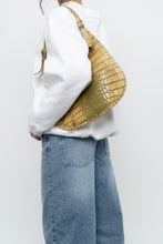 Load image into Gallery viewer, Vintage x CHARLIE LAPSON Green Croc Leather Slouch Purse