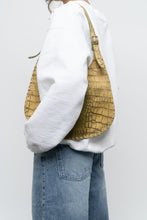 Load image into Gallery viewer, Vintage x CHARLIE LAPSON Green Croc Leather Slouch Purse