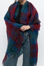 Load image into Gallery viewer, Vintage x Red Plaid Mohair Blanket Scarf
