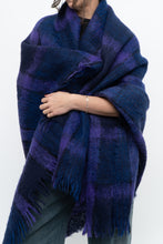 Load image into Gallery viewer, Vintage x Made in Scotland x Purple Plaid Mohair Blanket Scarf