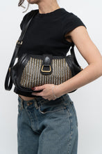 Load image into Gallery viewer, Vintage x GUCCI Bootleg Braided Silver, Gold Black Leather Purse