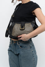 Load image into Gallery viewer, Vintage x GUCCI Bootleg Braided Silver, Gold Black Leather Purse