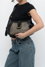 Load image into Gallery viewer, Vintage x GUCCI Bootleg Braided Silver, Gold Black Leather Purse