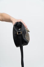 Load image into Gallery viewer, Vintage x GUCCI Bootleg Braided Silver, Gold Black Leather Purse