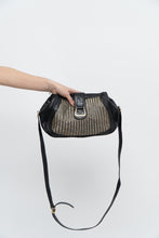 Load image into Gallery viewer, Vintage x GUCCI Bootleg Braided Silver, Gold Black Leather Purse