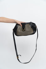 Load image into Gallery viewer, Vintage x GUCCI Bootleg Braided Silver, Gold Black Leather Purse