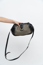 Load image into Gallery viewer, Vintage x GUCCI Bootleg Braided Silver, Gold Black Leather Purse