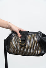 Load image into Gallery viewer, Vintage x GUCCI Bootleg Braided Silver, Gold Black Leather Purse