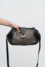 Load image into Gallery viewer, Vintage x GUCCI Bootleg Braided Silver, Gold Black Leather Purse