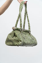 Load image into Gallery viewer, Vintage x Patent Green Croc Stuctured Purse