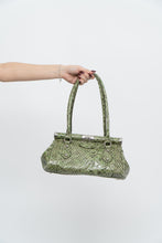 Load image into Gallery viewer, Vintage x Patent Green Croc Stuctured Purse