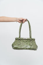 Load image into Gallery viewer, Vintage x Patent Green Croc Stuctured Purse