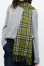 Load image into Gallery viewer, Vintage x Green Plaid Cashmere-feel Scarf